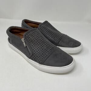 Report Alexa Gray Faux Leather Slip On Sneakers Size 11